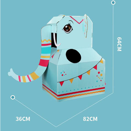 Kids 3 D Cardboard Animal Costumes Giraffe Elephant