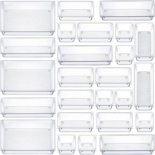 Rectangular Clear Storage Box's 25 Piece Set