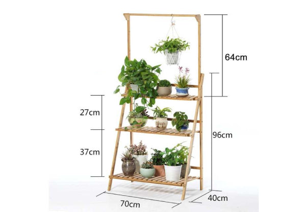 3-Layer Wood Plant Shelves