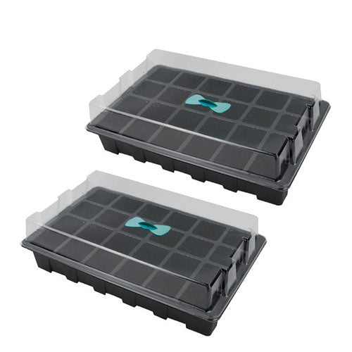 24 Cell Garden Propagator With Drainage Holes 2 Pack
