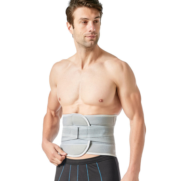 Adjustable Breathable Lumbar Back Brace Gray Xxl