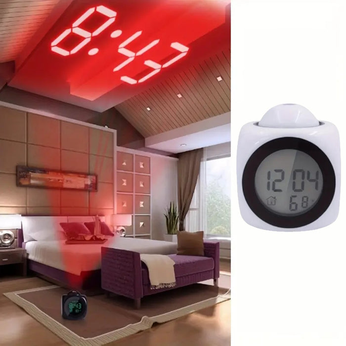 Titan Projection Alarm Clock White