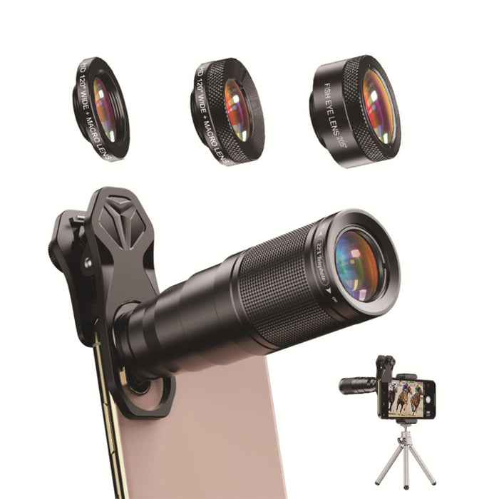 4-in-1 Mobile Phone Camera Lens Kit 22x Monocular Telescope