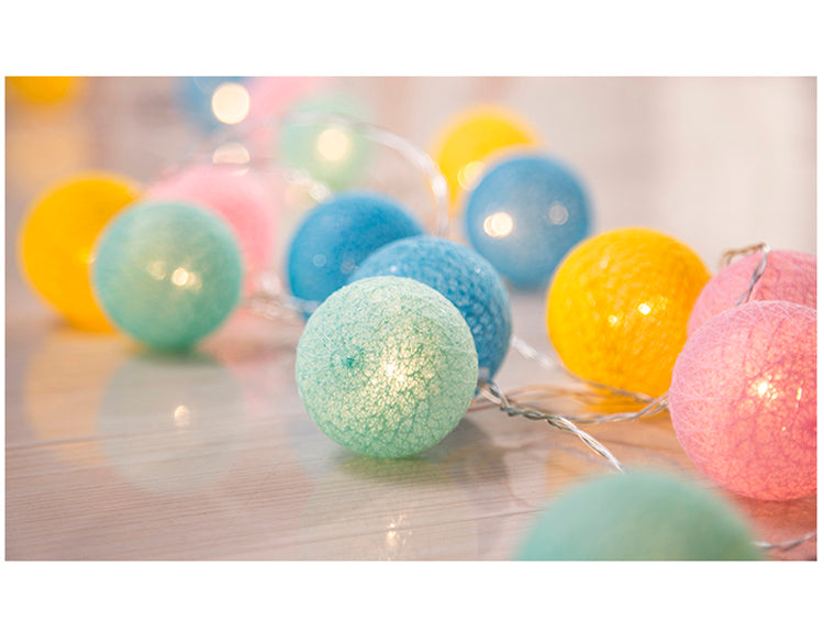 Cotton Ball String Lights 20 Leds