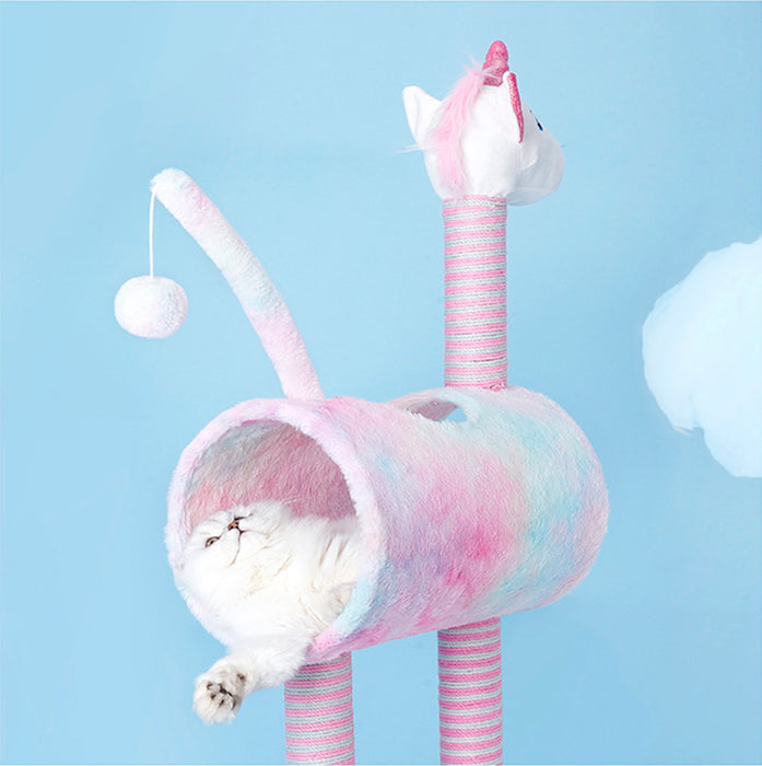 Cat Tree Tunnel Play Tree House Unicorn