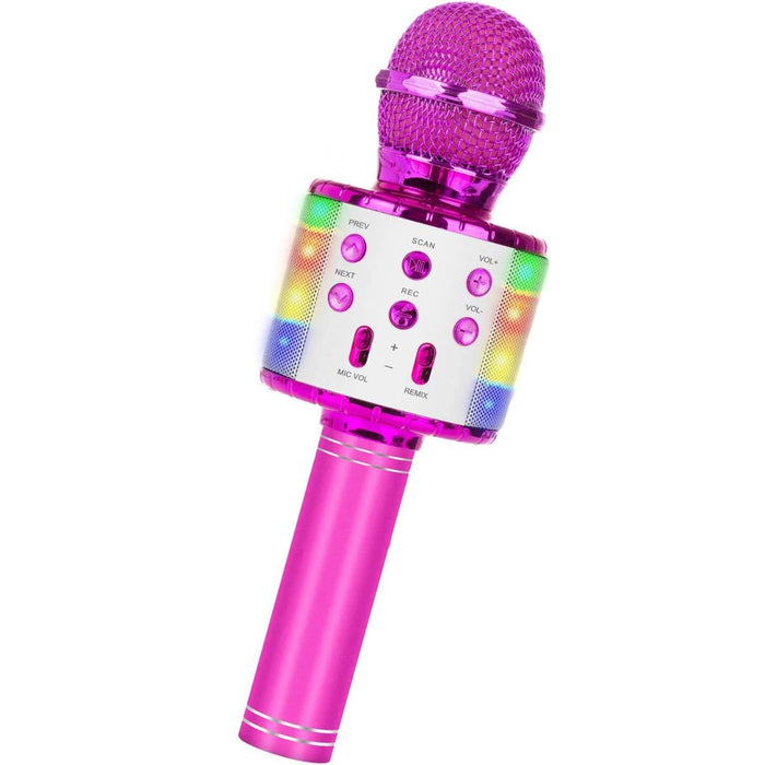 Karaoke Microphone with Bluetooth & LED Lights