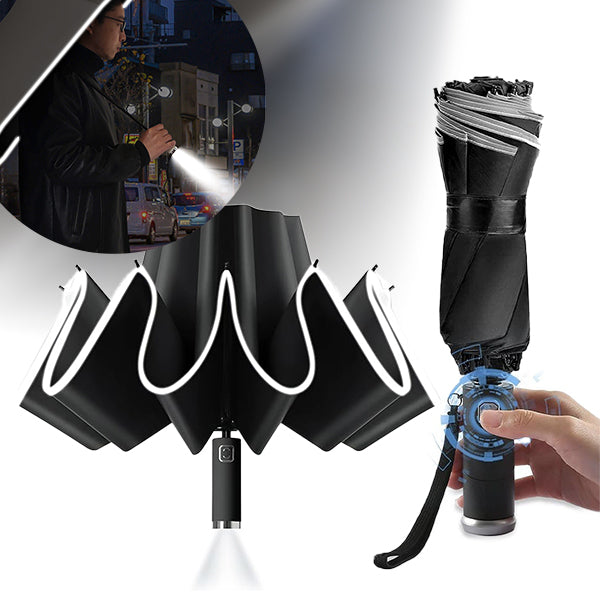 Reverse Folding Umbrella with LED Lights