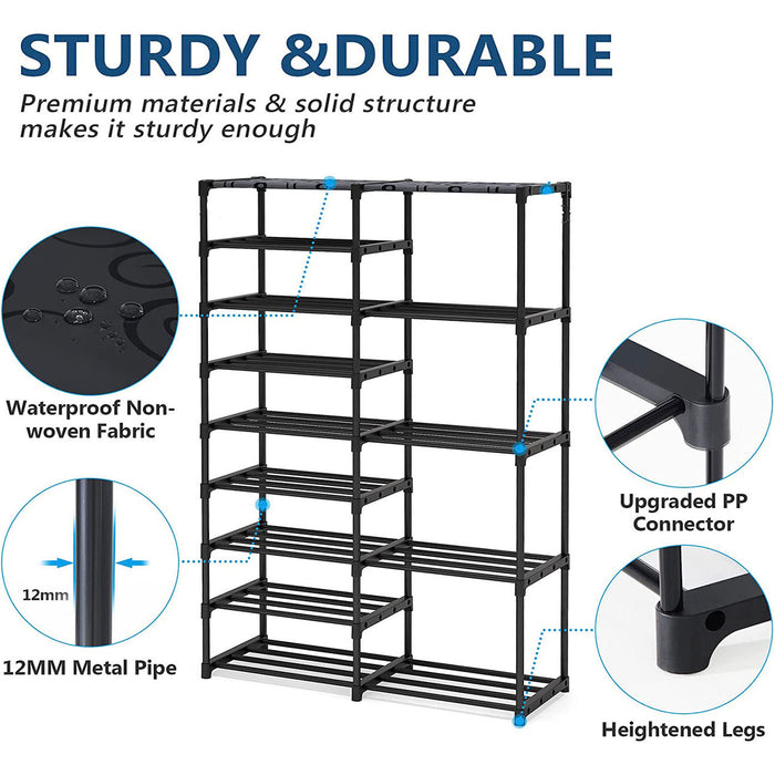 9 Tier Tall Shoe Rack Storage Shelf