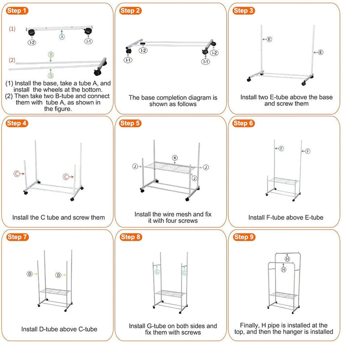 Metal Clothes Rack on Wheels