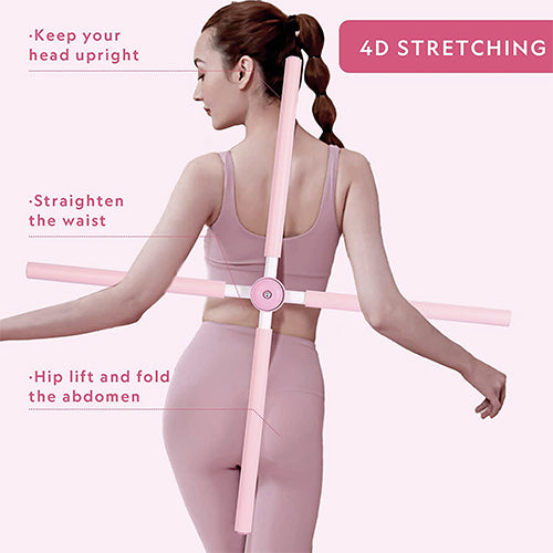 Yoga Stick Posture Corrector Stick Pink Pink