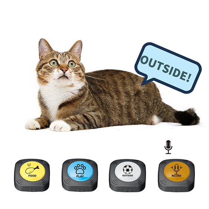 Interactive Recordable Command Pet Buttons-Battery Operated