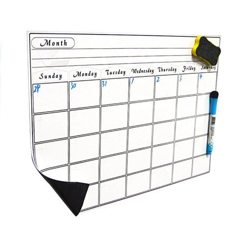 Magnetic Calendar Monthly Board Dry Erase