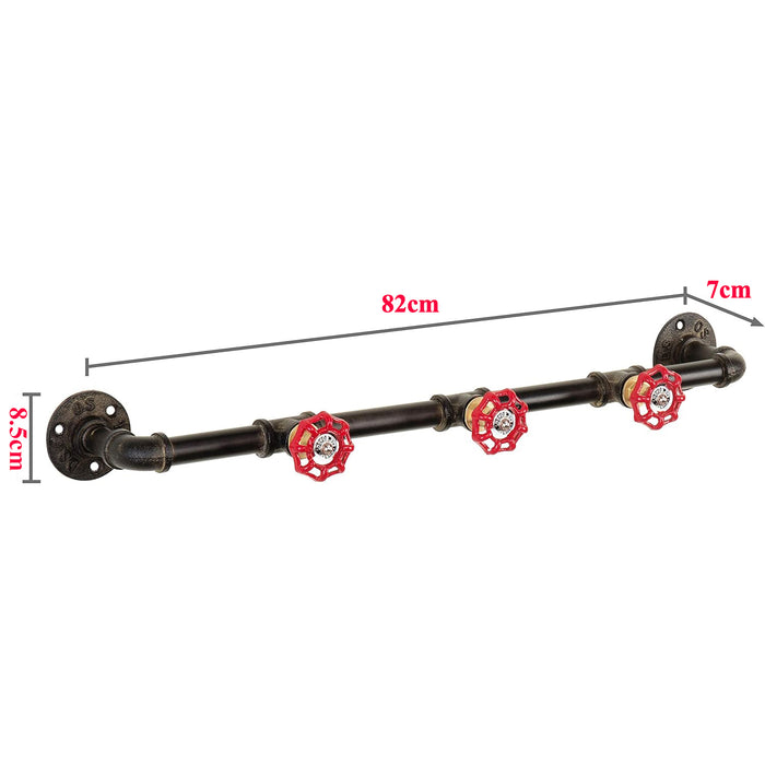 Industrial Pipe Coat Rack with Faucet Valve -80CM