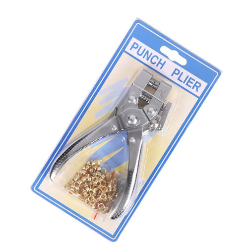 Hole Punch Plier With 100pcs Gold Eyelet