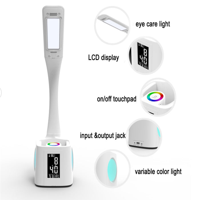 Multifunctional LED Dimmable Desk Lamp with Charging Port- USB Powered