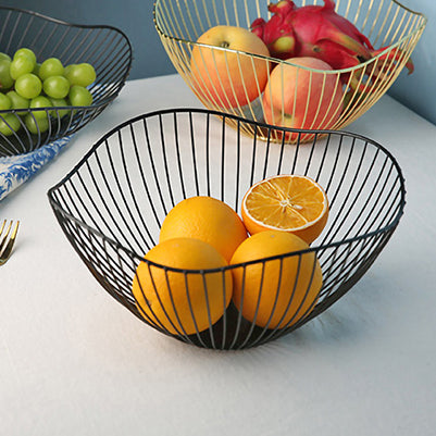 Lotus Leaf Metal Fruit Bowl - Black