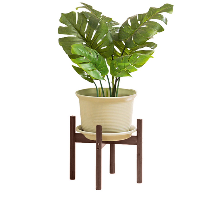 Mid Century Bamboo Indoor Plant Stand 33cm
