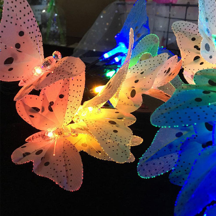 Fiber Optics Butterfly String Lights 12 LED Outdoor Decoration Lights