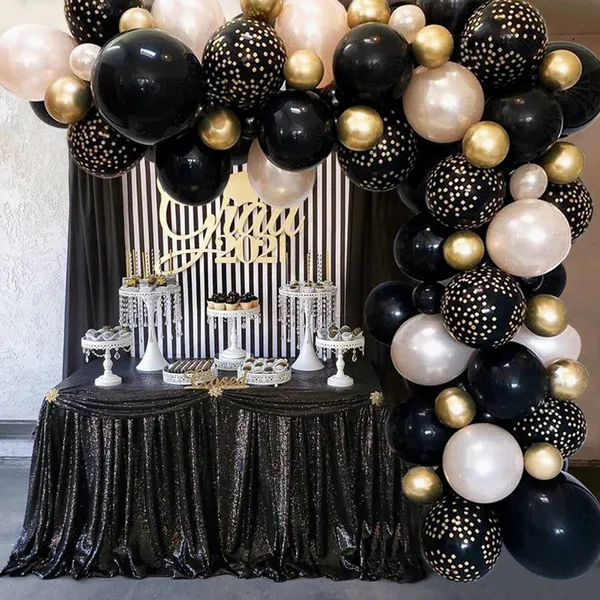 137Pcs Balloon Garland Kit-Black and Gold