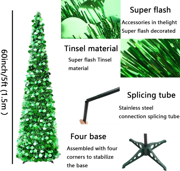 Pop Up Tinsel Christmas Tree