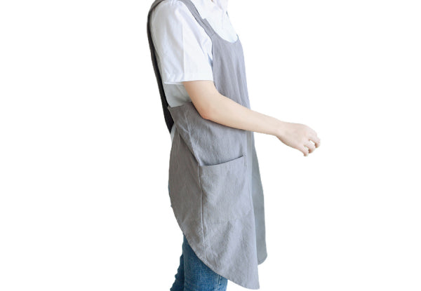 Cross Back Apron with Pockets