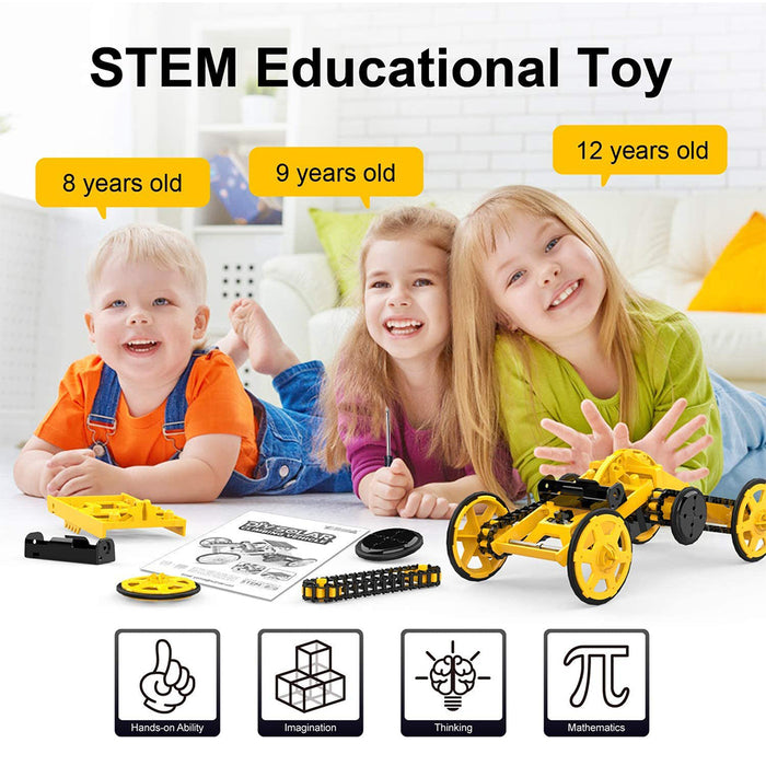 DIY Electric Engineering Blocks Solar Powered STEM Educational Toy Vehicle