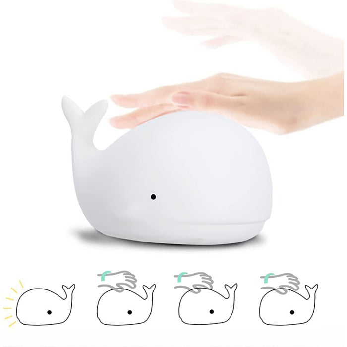 Cute Whale Night Light for Kids with 7 LED Colors Changing - USB Rechargeable