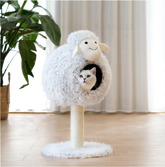 Cat Tree Tunnel Play Tree House Sheep