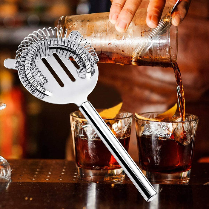 House Cocktail Shaker Set - Complete with Bar Accessories for Mixing Drinks - 550ml Stainless Steel Shaker, Spoon, Strainer, Tongs, and Pourers