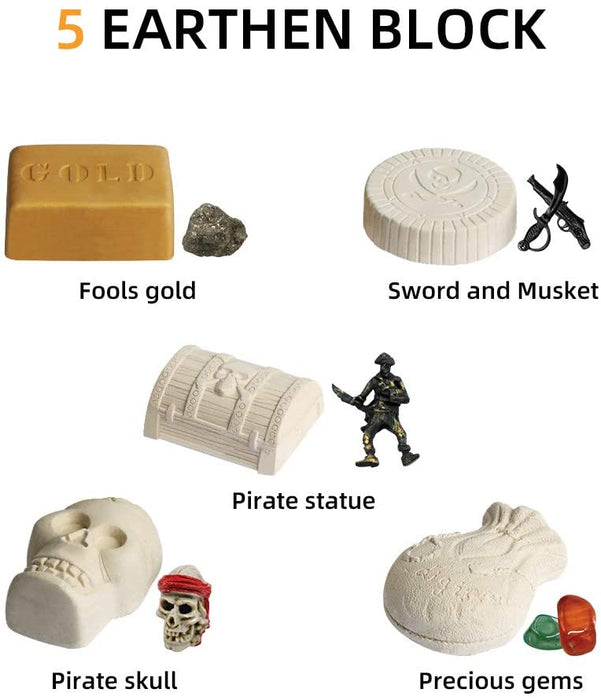 Pirate Treasures Dig Kit Toy 5 In 1