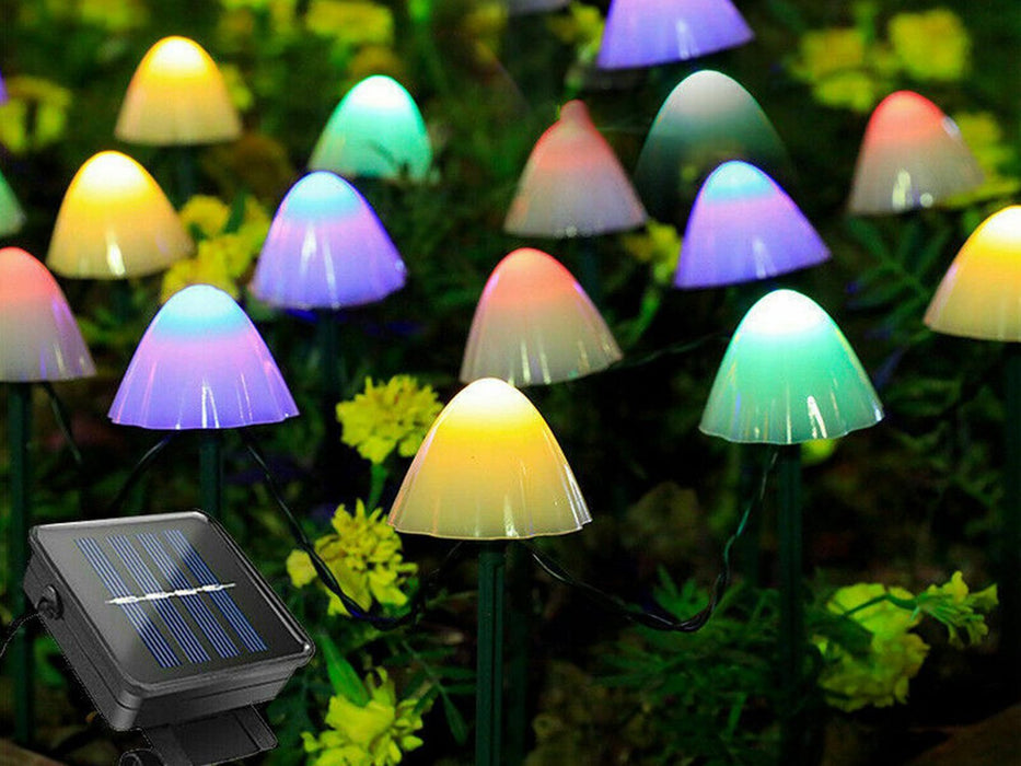 Solar Mushroom String Lights