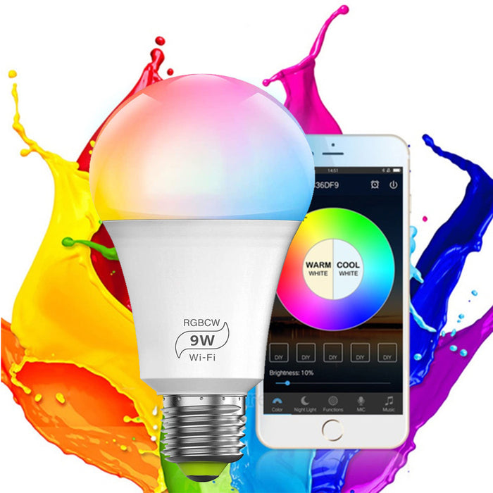 Wi-Fi Enabled 9W Color Changing Smart LED Light Bulb APP Ready