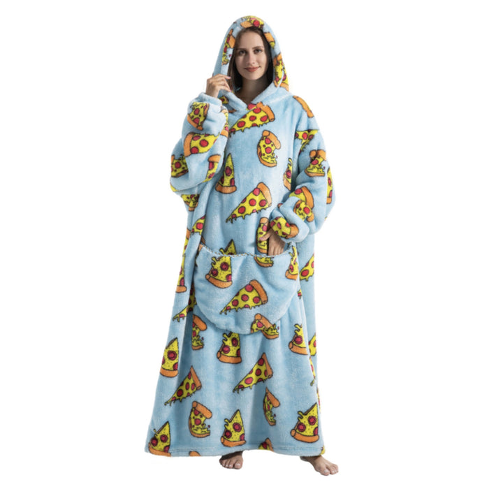 Adult Oversized Wearable Blanket Hoodie-Pizza