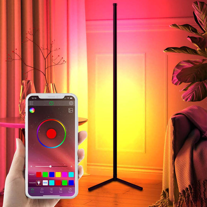 Remote Controlled Dimmable Corner USB Floor Lamp