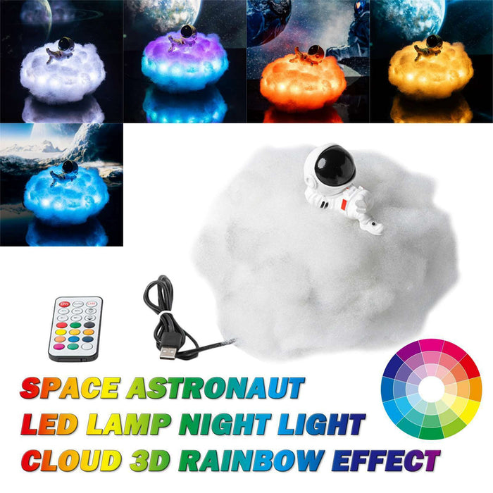 Colorful Clouds LED Astronaut Night Light- USB Plugged-in