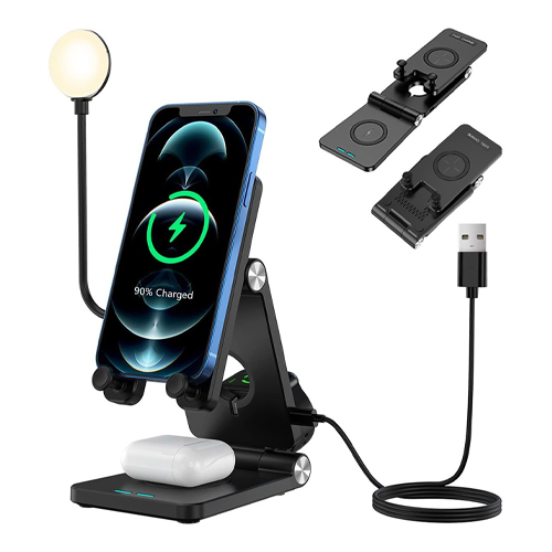 4 In 1 Wireless Charging Station with LED Desk Lamp