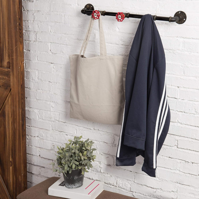 Industrial Pipe Coat Rack with Faucet Valve -80CM