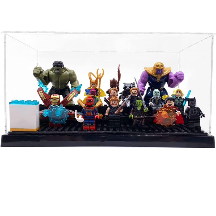 Minifigure Action Figures Blocks Display Case Black