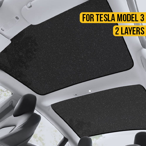 Two Layer Glass Roof Sunshade Set For Tesla Model 3