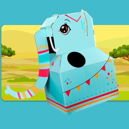 Kids 3 D Cardboard Animal Costumes Giraffe Elephant