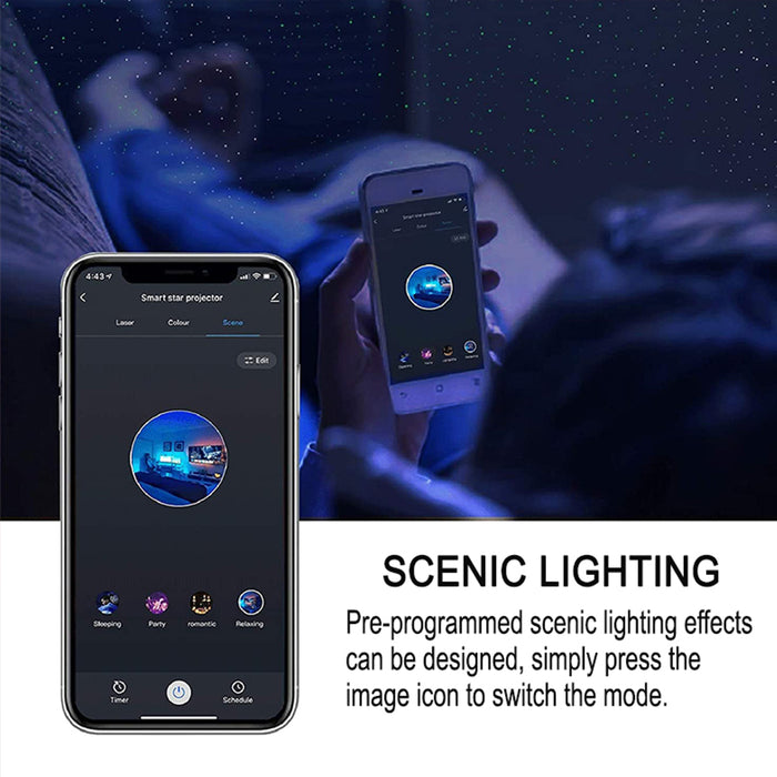 LED Night Light Star Projector Smart WIFI BT Projector- USB Interface