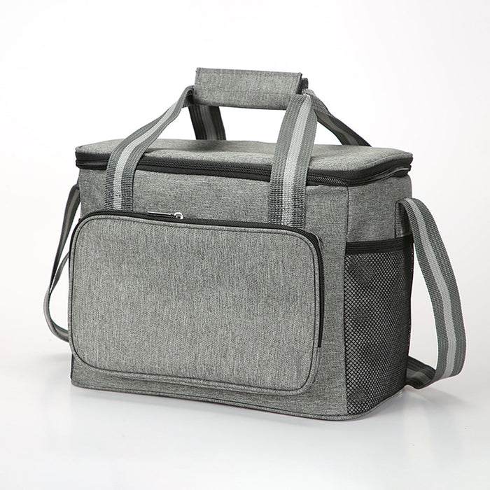 14L Large Capacity Insulated Cooler Leakproof Tote Bag - Grey