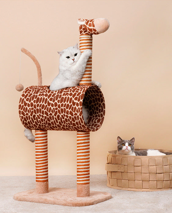 Cat Tree Tunnel Play Tree House Giraffe