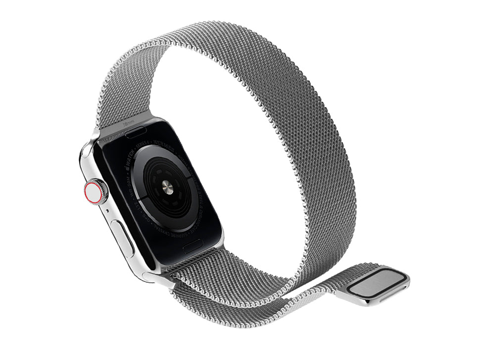 Stainless Steel Mesh Magnetic Band for Apple Watch 42-45mm - Silver