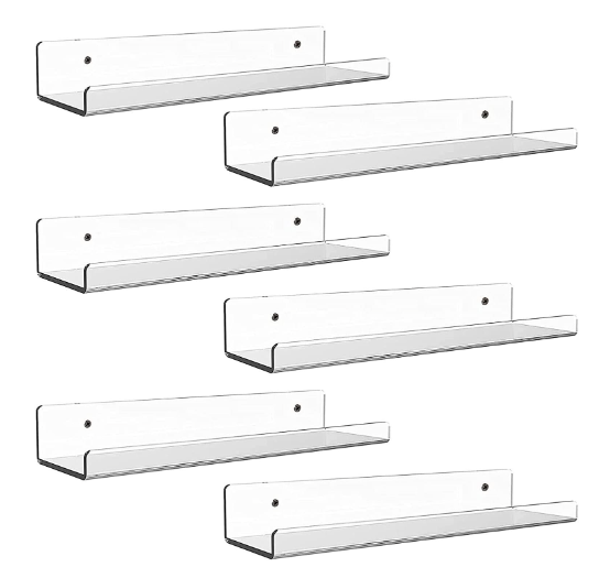 Floating Wall Mounted Shelves - 6 Pack