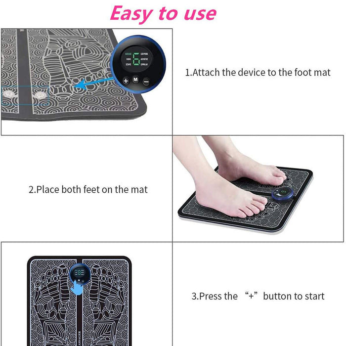 USB Rechargeable Foot Cushion and Massager with LCD Gear Display