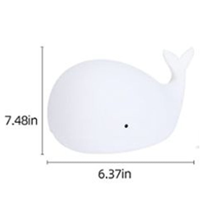 Cute Whale Night Light for Kids with 7 LED Colors Changing - USB Rechargeable