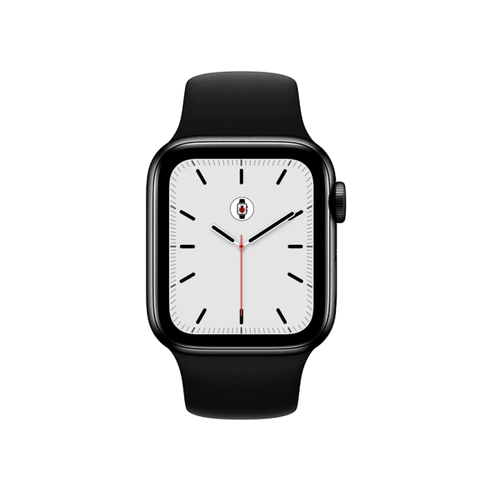 Black Silicone Sports Bands for Apple Watch 42/44/45mm L/XL - British English spelling used throughout.