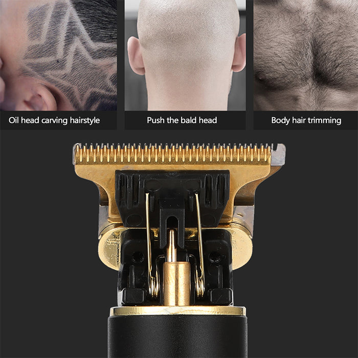 Retro Style USB Rechargeable Cordless Electric Hair Trimmer for Professional and Home Use