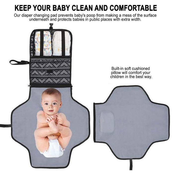 Portable Diaper Changing Pad Nappy Changing Detachable Clutch